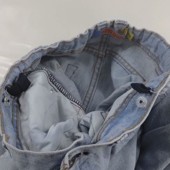 Empyre Elastic Waist Destroyed Light Washed Denim Jeans - Picture 10 of 12